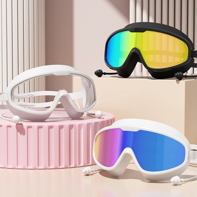 Swim Goggles Anti Fog Uv - Okulary pływackie z dużą ramką, szeroki